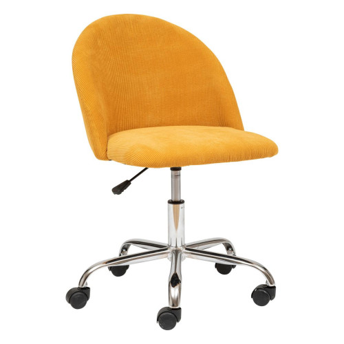 3S. x Home - Chaise de bureau "Geos", velours, jaune ocre - Meuble De Bureau Design