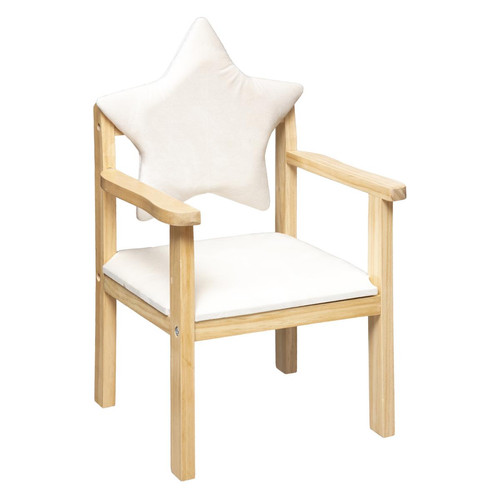 3S. x Home - Chaise dossier étoile blanc - Chaise, fauteuil enfant