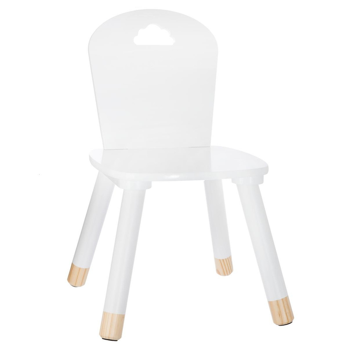 chaise enfant douceur, blanc en bois