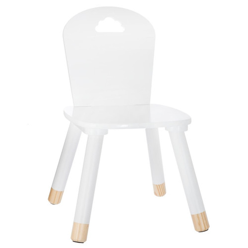 3S. x Home - Chaise enfant "Douceur", blanc en bois - Chaise, fauteuil enfant