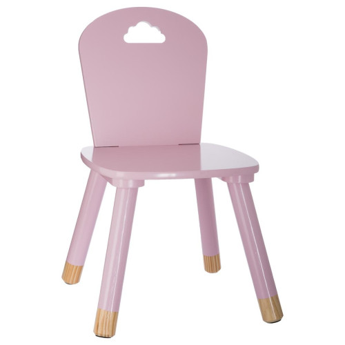 3S. x Home - Chaise enfant "Douceur", rose en bois - Chaise, fauteuil enfant