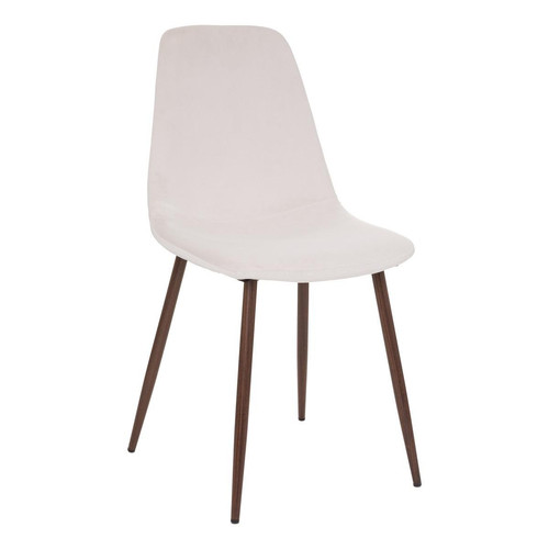 3S. x Home - Chaise IM Noy Roka ivoire en velours - Chaise Design