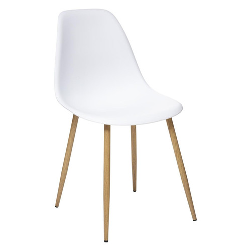 3S. x Home - Chaise Imitation Chêne Blanc Taho - Chaise Et Tabouret Et Banc Design