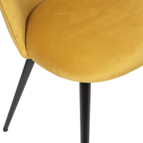 3S. x Home - Chaise P noir "Slano" octogonal jaune_ocre - La Salle A Manger Design