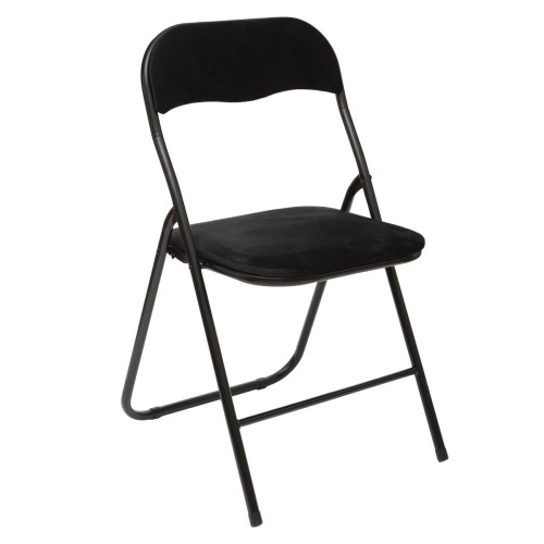 3S. x Home - Chaise pliante en velours noir  - Chaise Et Tabouret Et Banc Design