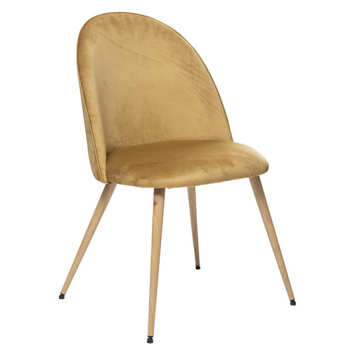 3S. x Home - Chaise "Slano"  imitation hêtre jaune cumin - Chaise Et Tabouret Et Banc Design