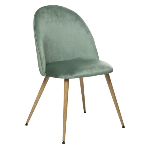 3S. x Home - Chaise "Slano" imitation hêtre vert céladon - Meuble Et Déco Design