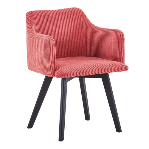 3S. x Home - Chaise style scandinave Candy Velours Rose - Meuble Et Déco Design