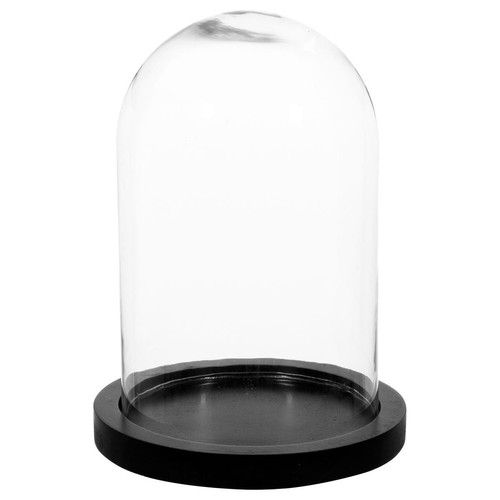 3S. x Home - Cloche verre socle en bois H26 - Objets Déco Design