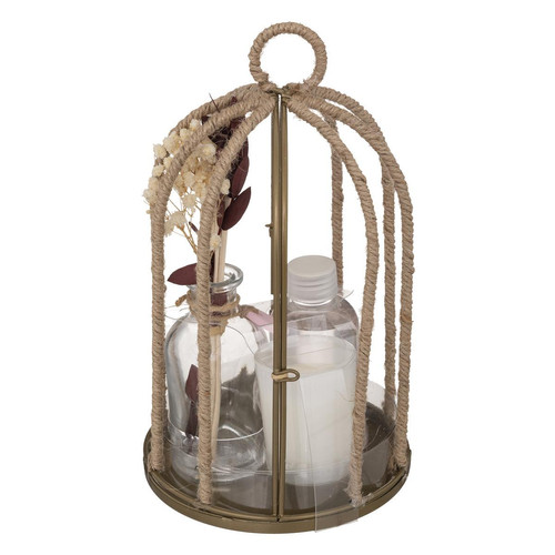 3S. x Home - Coffret cage "Paola" lin en corde - Bougies et parfums d'intérieur