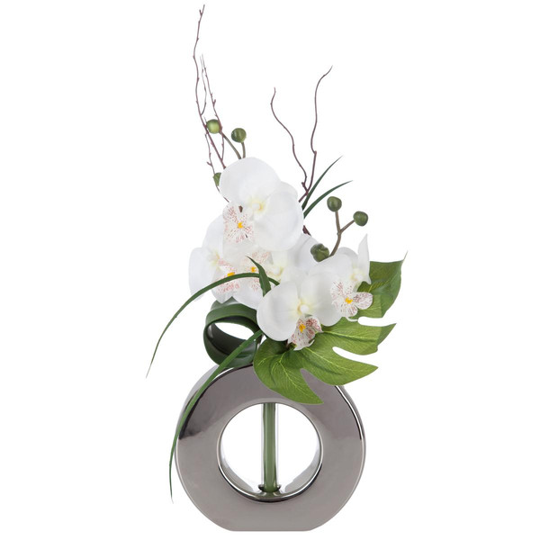 Composition orchidées et Vase argent 3S. x Home Meuble & Déco