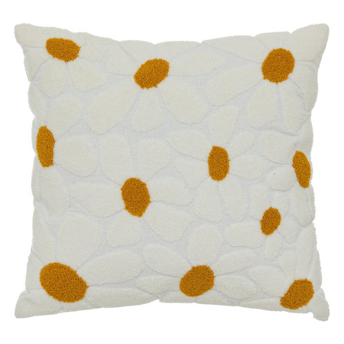 3S. x Home - Coussin blanc daisy 40x40 - Coussins Design
