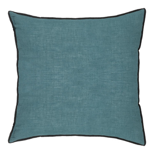 3S. x Home - Coussin "Linah", coton, bleu canard, 45x45 cm - Coussins Design