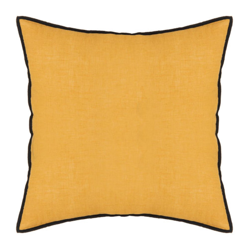 3S. x Home - Coussin "Linah", coton, jaune ocre, 45x45 cm - Coussins Design