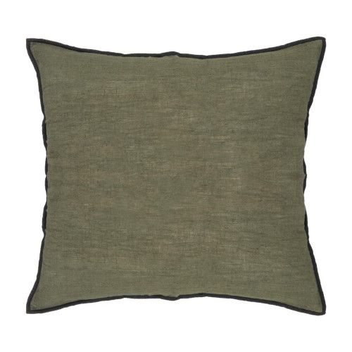 3S. x Home - Coussin "Linah", coton, vert kaki, 45x45 cm - Coussin vert