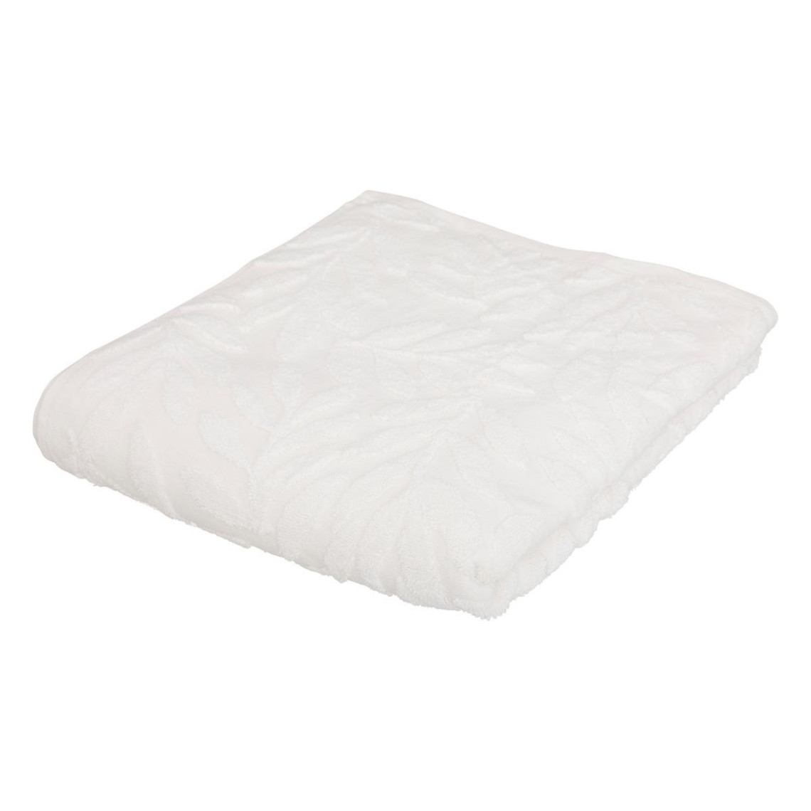 drap de bain cisel, coton, blanc, 100x150 cm