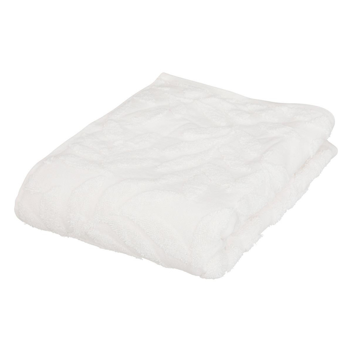 drap de douche cisel, coton, blanc, 70x130 cm