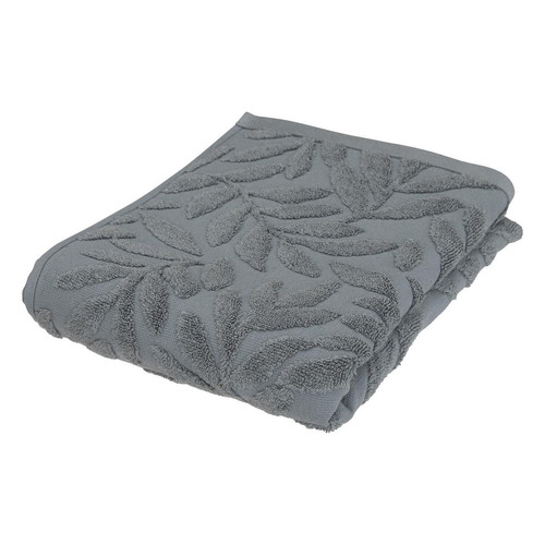 3S. x Home - Drap de douche "Cisel", coton, gris foncé, 70x130 cm - Draps de bain