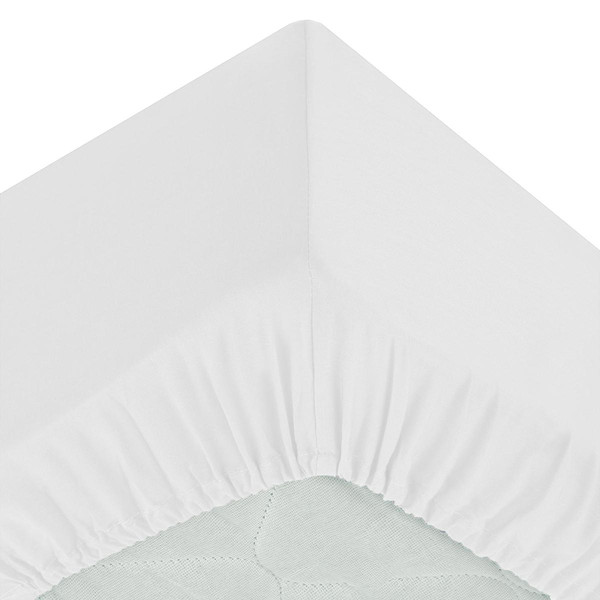 Drap-housse en coton, blanc, bonnet H30cm, 140x190 cm Parure de lit