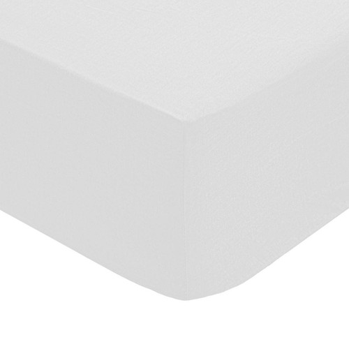 3S. x Home - Drap-housse, percale, blanc, 140x190 cm - Parures de lit coton