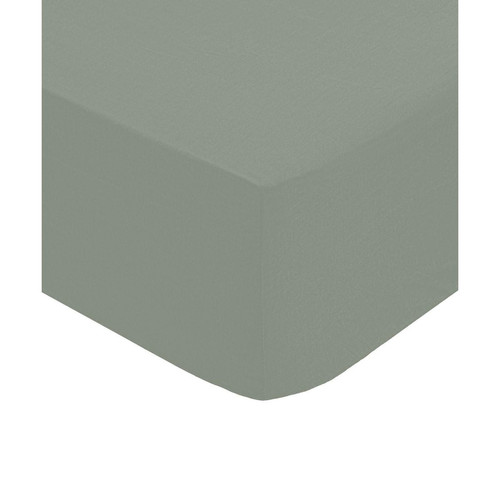 3S. x Home - Drap-housse, percale, vert, 90x190 cm - Linge de lit coton