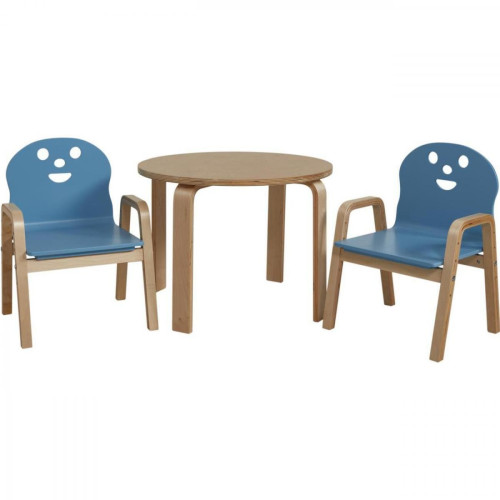 3S. x Home - Ensemble de table LITTLE et chaise enfant Bleu - Chaise, fauteuil enfant