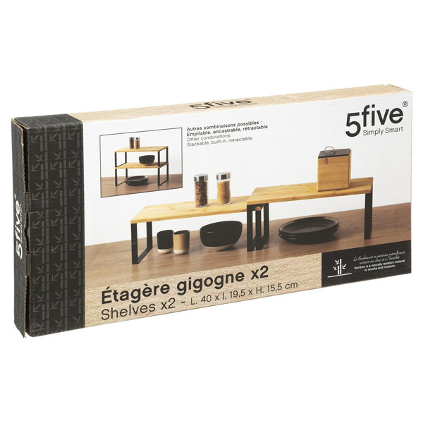 Etagère "Gigogne" black en bambou 3S. x Home