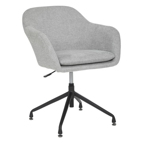 3S. x Home - Fauteuil de bureau "Sipca", métal et bois, gris - Chaise De Bureau Design