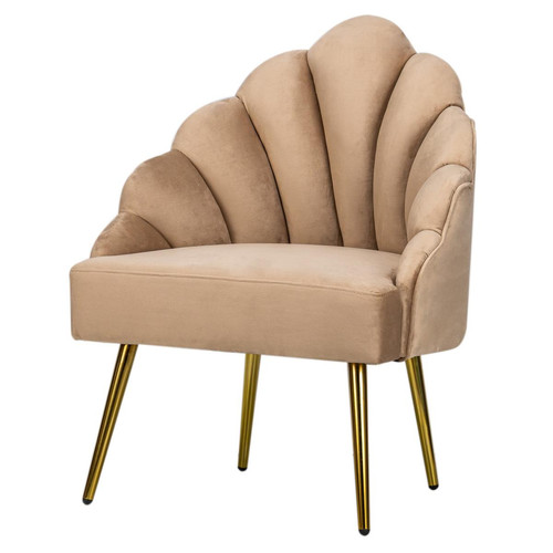 3S. x Home - Fauteuil de Salon Design Pieds Métal BOLGE-BEIGE - Sélection meuble & déco Industriel