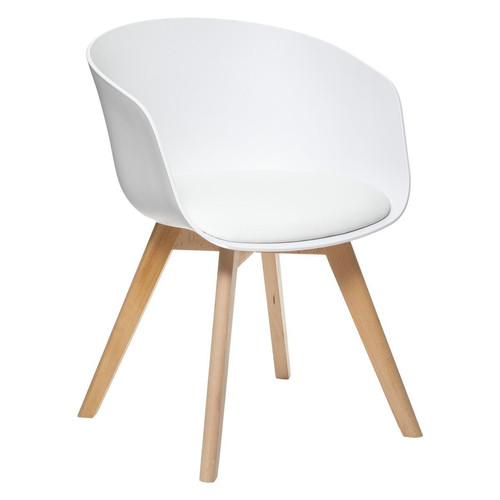 3S. x Home - Fauteuil diner PP "Baya" blanc - Fauteuil Design