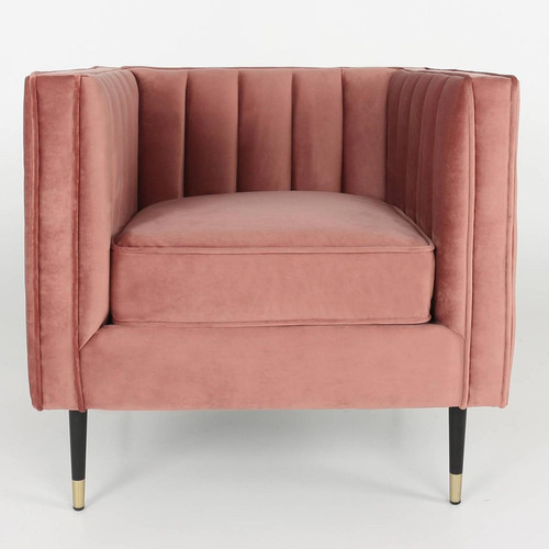 Fauteuil Velours Rose 3S. x Home