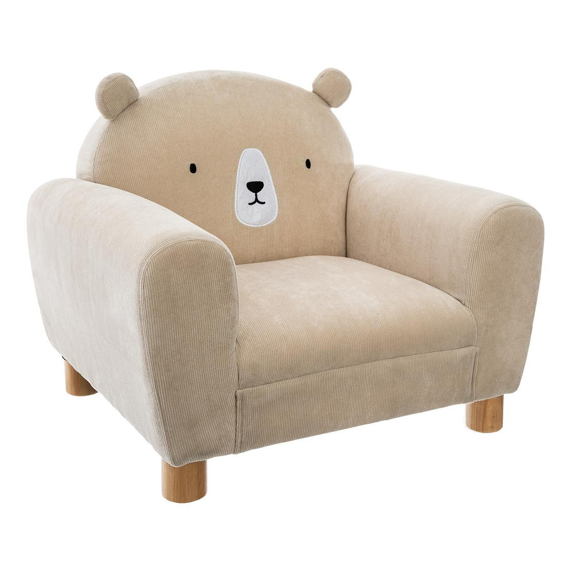 fauteuil enfant forme animal oreilles ours, beige
