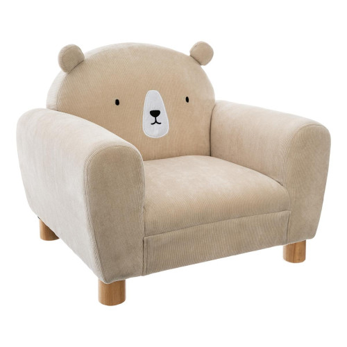 3S. x Home - Fauteuil enfant forme animal oreilles ours, beige - Chaise, fauteuil enfant