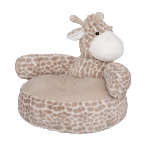 3S. x Home - Fauteuil peluche girafe gris - Chaise, fauteuil enfant