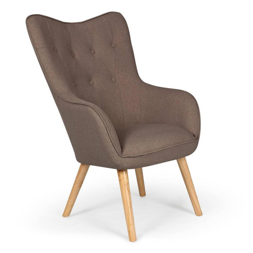 3S. x Home - Fauteuil scandinave Tissu Taupe - 3S. x Home meuble & déco