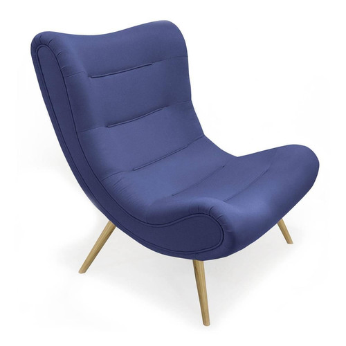3S. x Home - Fauteuil scandinave Tissu Bleu - Fauteuil bleu design
