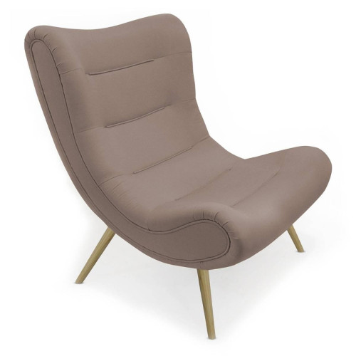 3S. x Home - Fauteuil scandinave Tissu Taupe - Fauteuil Design
