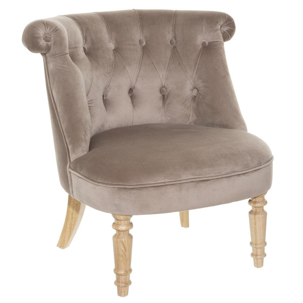 Fauteuil Velours Taupe Taupe 3S. x Home Meuble & Déco