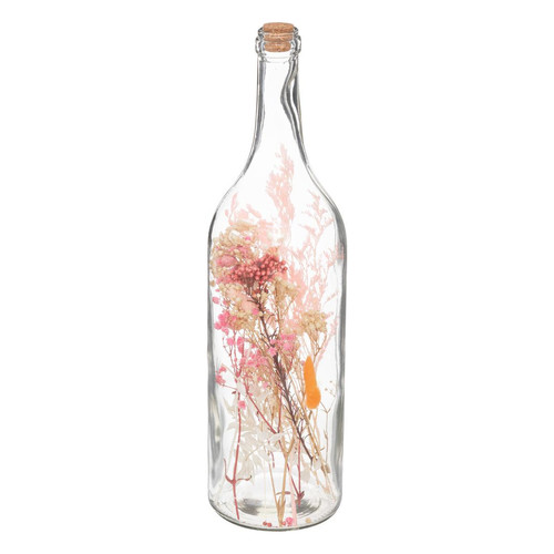 3S. x Home - Fleurs séchées en bouteille, verre, H45 cm - Plante artificielle