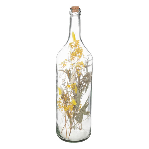 3S. x Home - Fleurs séchées en bouteille, verre, H55 cm - Meuble Et Déco Design