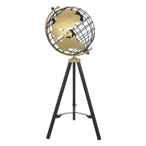 3S. x Home - Globe "Ramon", métal, noir, H70 cm - Statue Et Figurine Design