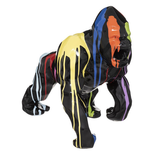 3S. x Home - Gorille décoratif en résine noire et peint Trash H40cm - Sélection cadeau de Noël La déco