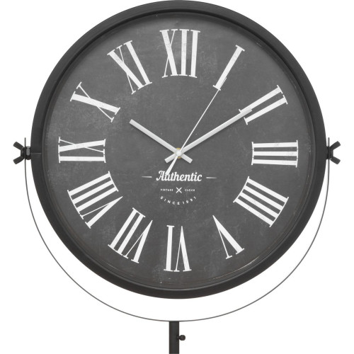 3S. x Home - Horloge à poser "Atika", métal et verre, noir, H150 cm - Horloges Design