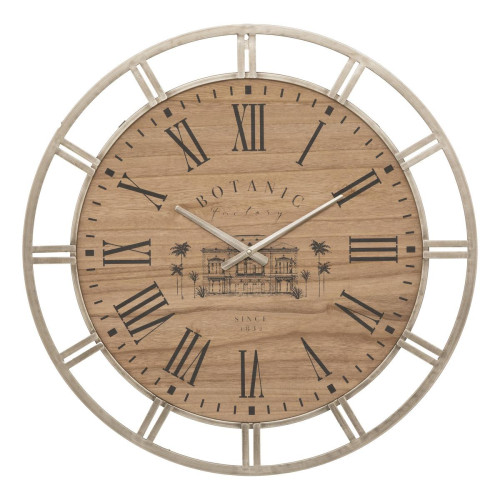 3S. x Home - Horloge "Bota", métal et bois, doré, D70 cm - Horloges Design