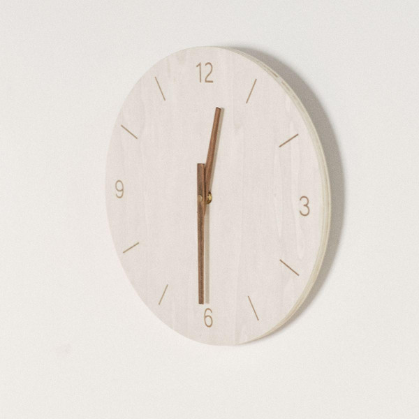 Horloge contreplaquée ronde - Simplicity  Beige Factory Meuble & Déco
