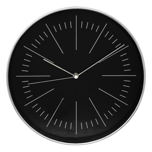 3S. x Home - Horloge "Edith", verre, argenté, D30 cm - Meuble Et Déco Design
