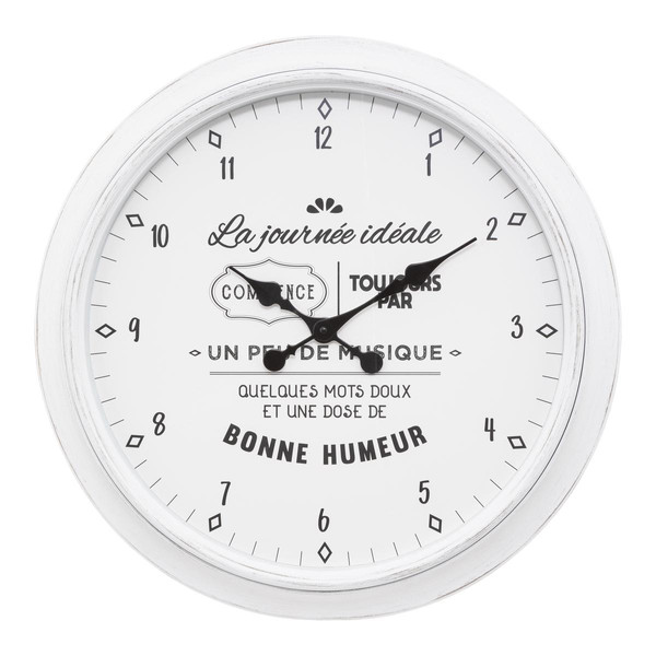 Horloge en plastique “Citation Liv” d60 blanc 3S. x Home Meuble & Déco