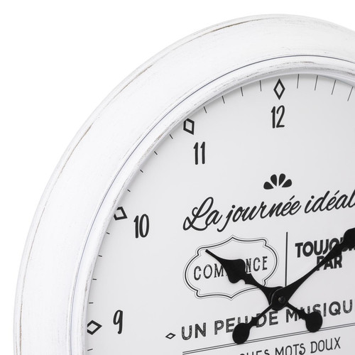 Horloge en plastique “Citation Liv” d60 blanc 3S. x Home