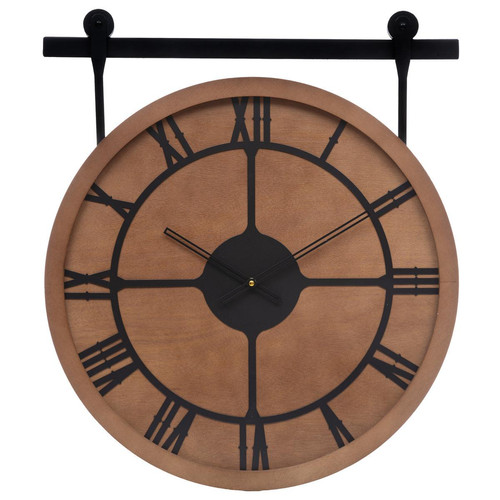 3S. x Home - Horloge "Loris" en bois et métal  - Horloge bois design