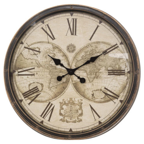 3S. x Home - Horloge monde "Tomy" D76 en plastique - Collection Vintage Meubles et Déco